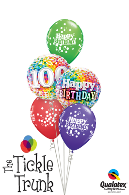 One Happy Century 100th Birthday Confetti Balloon Bouquet AR-20 49496 49565 52962